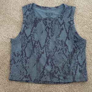 Fleo Gray Snake Print Sleeveless Top